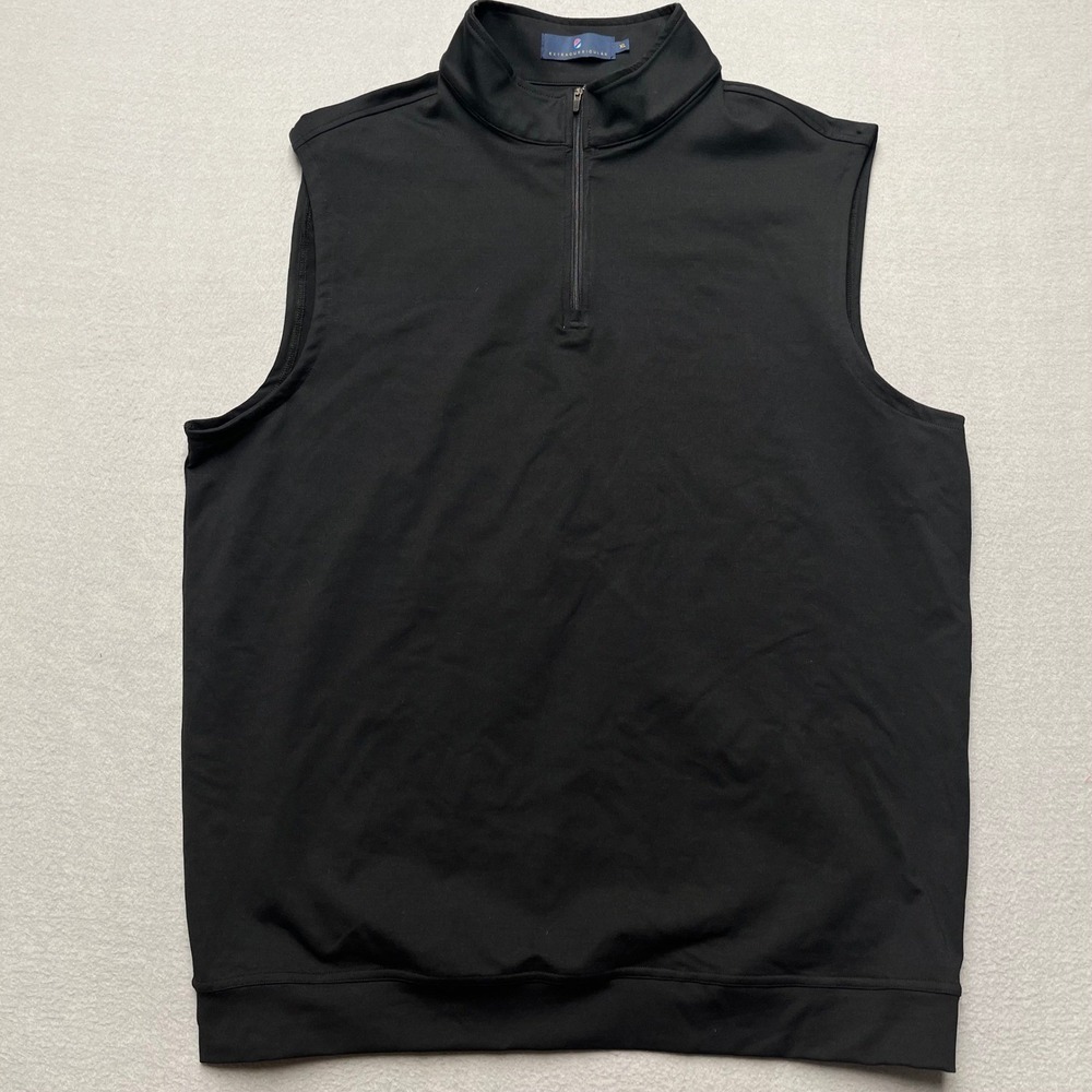 Extracurricular Mens XL Black Quarter Zip Golf Vest Sleeveless Performance Solid